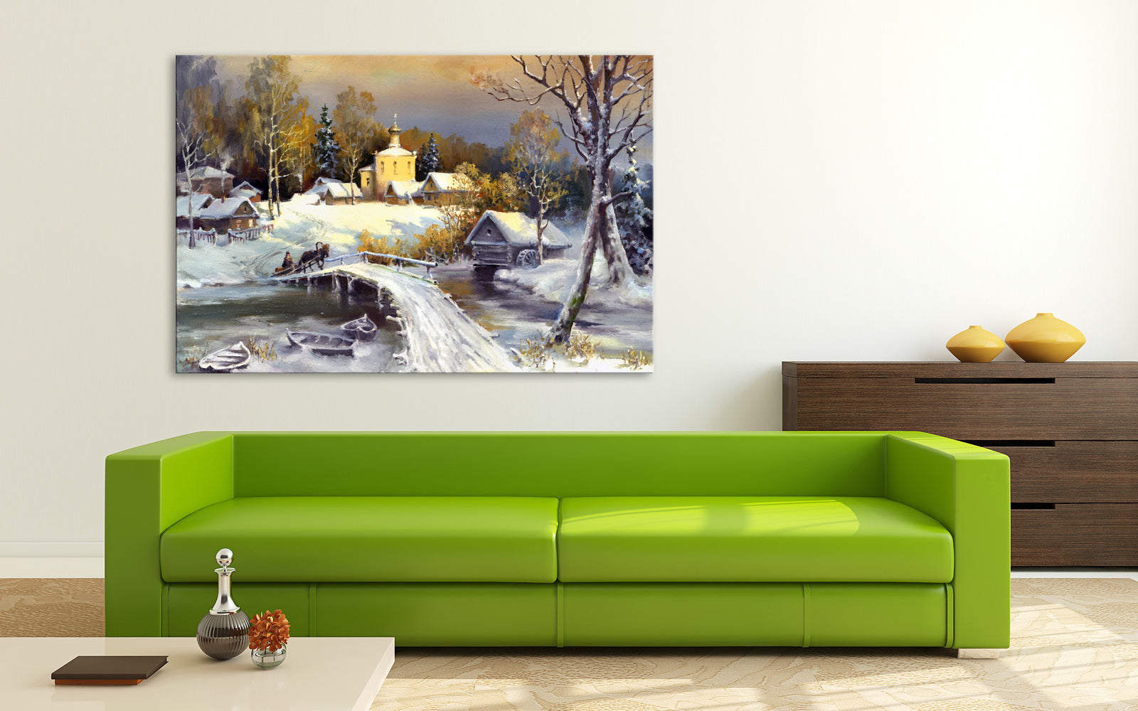 Cities No. 070, shown framed in a room by day