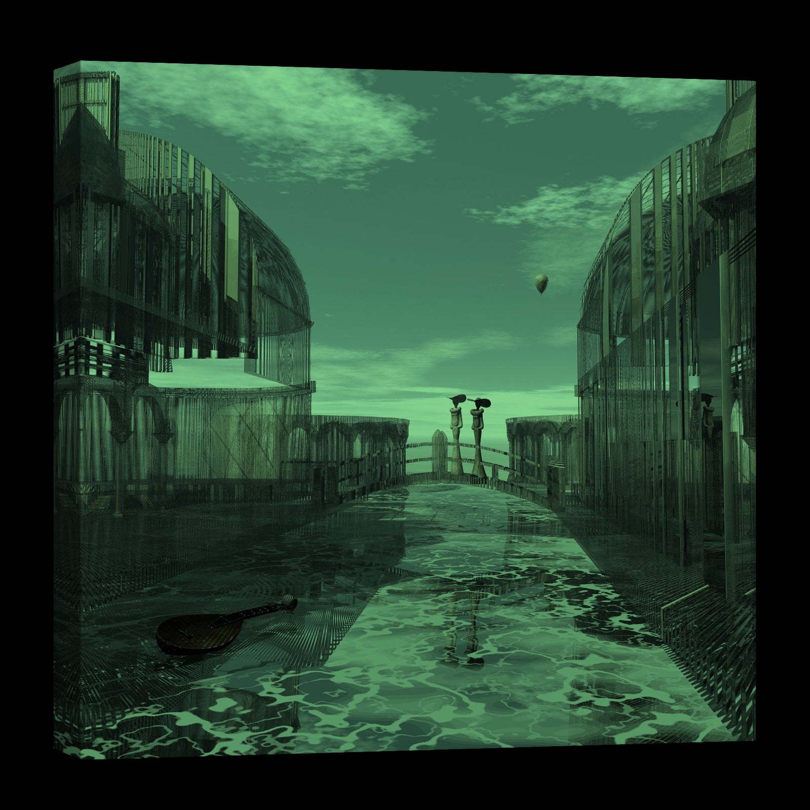 Cities No. 074, glowing at night