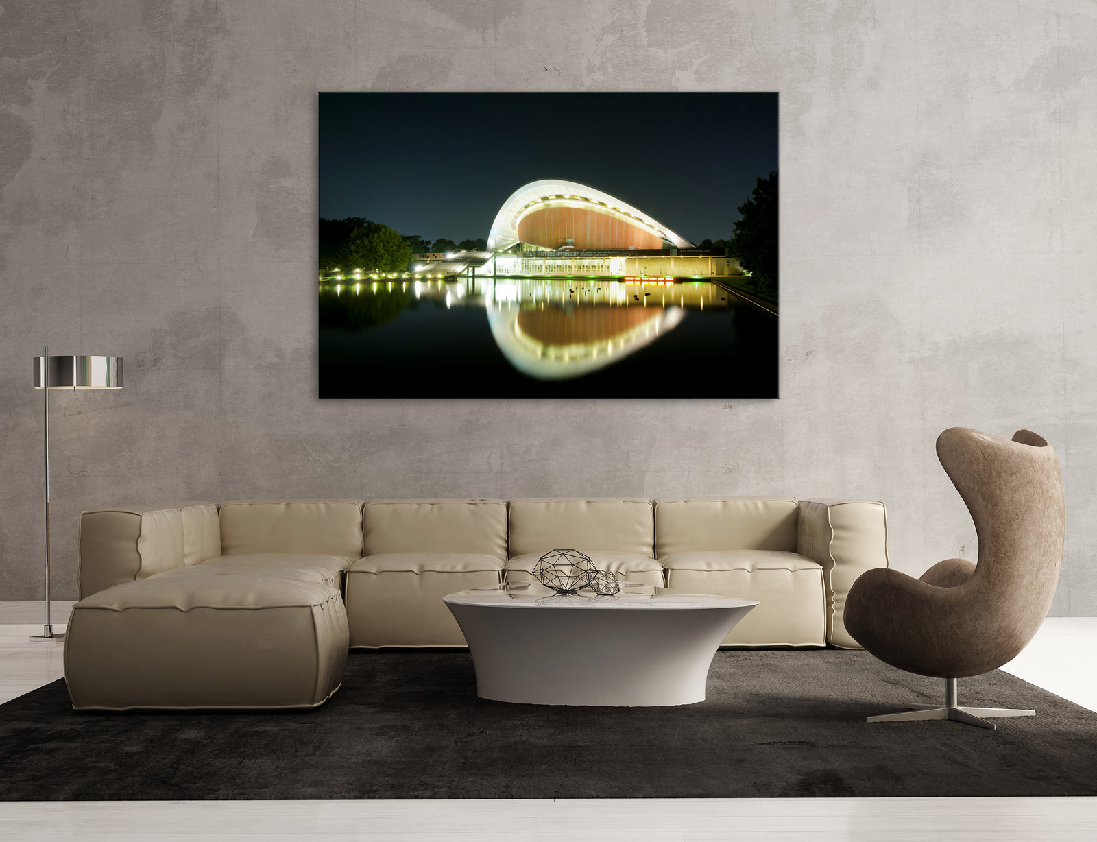 Cities No. 075, shown framed in a room by day