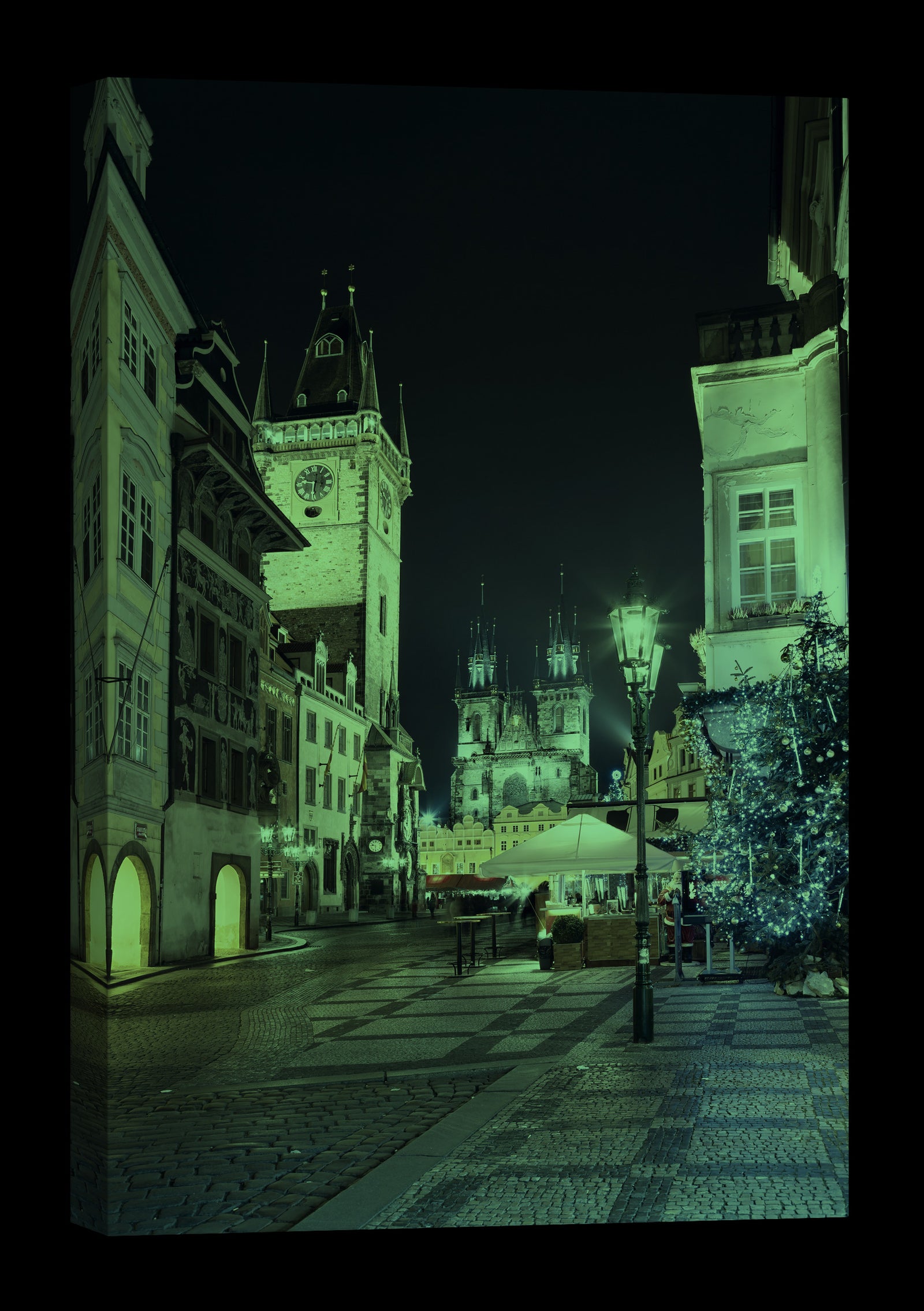 Cities No. 077, glowing at night