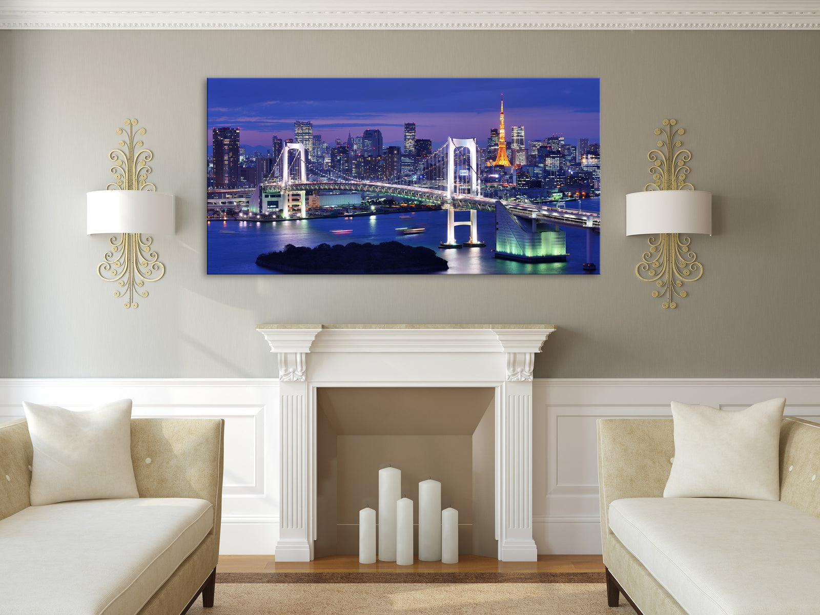 Cities No. 079, shown framed in a room by day