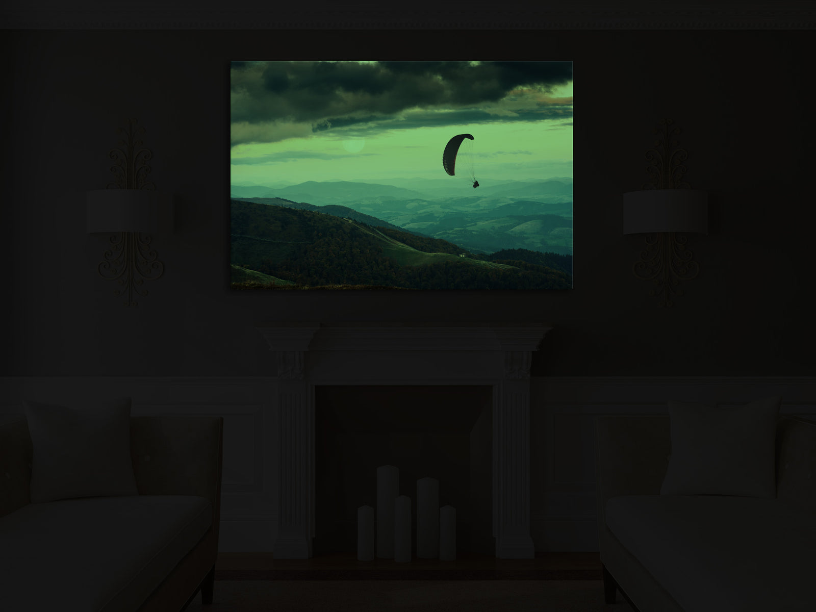 Sport No. 003, glowing in a room at night